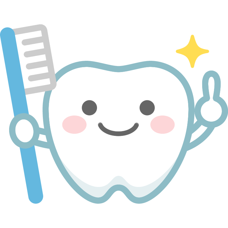 【歯のイラスト】歯ブラシを持った可愛い歯のキャラクター | 無料フリーイラスト素材集【Frame illust】