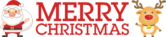 クリスマスのタイトル文字「MERRY CHRISTMAS」＜赤＞