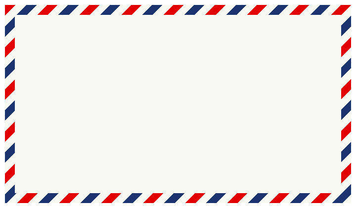 エアメール用（海外用）封筒のフレーム飾り枠イラストト＜太めの柄＞（W700×H400px）