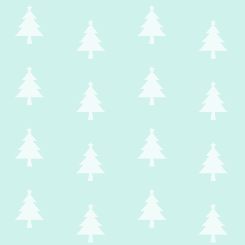 クリスマスツリーのシームレス背景パターン＜水色＞（W500×H500px）