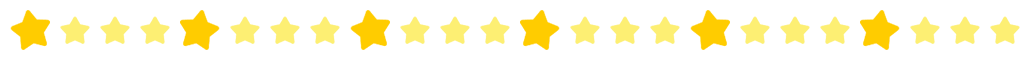 星柄（スター）のライン飾り罫線イラスト＜直線＞（W1010×H40px）