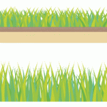 芝生のライン飾り罫線イラスト