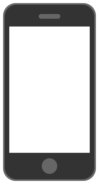 スマホ（スマートフォン）のフレームイラスト（W300×H570px）