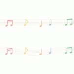 楽譜（音符・五線譜）のライン飾り罫線イラスト