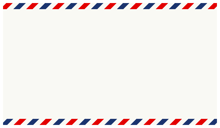 エアメール用（海外用）封筒のフレーム飾り枠イラスト＜上下の柄＞（W700×H400px）