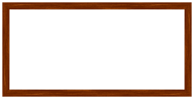 木製（木目調）の額縁フレーム飾り枠イラスト（W800×H400px）