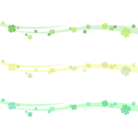 四つ葉のクローバーの飾り罫線イラスト
