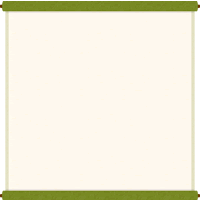 巻物（掛け軸）のフレーム飾り枠イラスト＜緑色＞