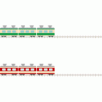 電車が走る線路のライン飾り罫線イラスト