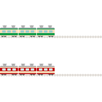 電車が走る線路のライン飾り罫線イラスト