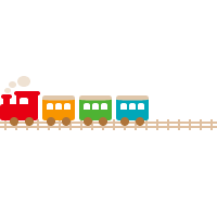 汽車が走る線路のライン飾り罫線イラスト