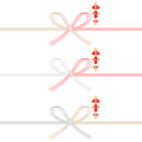 [お中元・御歳暮・お祝い]水引と熨斗（のし）のライン飾り罫線イラスト