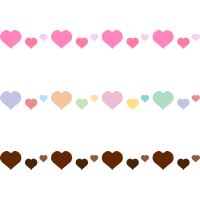 【2月バレンタイン】ハートのライン飾り罫線イラスト（ピンク・パステルカラー・チョコレート）