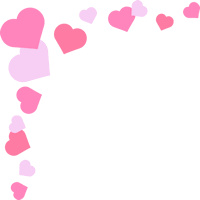 【2月バレンタイン】ハートのコーナーフレーム飾り枠イラスト（ピンク・パステルカラー・チョコレート）
