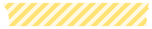 斜線柄のマスキングテープイラスト＜黄色・イエロー＞（W500×H80px）