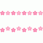 桜のライン飾り罫線イラスト