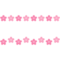 【春のイラスト】桜（さくら・サクラ）のライン飾り罫線