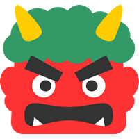 【2月・節分】怒った顔の赤鬼のイラスト素材