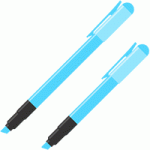 蛍光ペン（ラインマーカー）のイラスト素材＜青色・ブルー＞