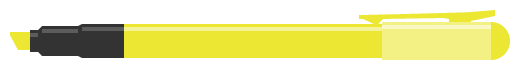 蛍光ペン（ラインマーカー）のイラスト素材＜黄色・イエロー＞（W500×H50px）