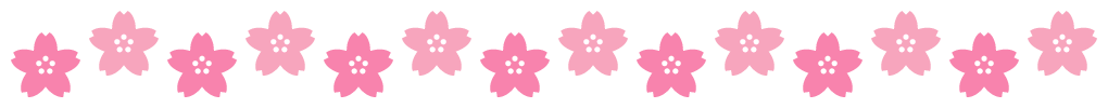 桜のライン飾り罫線イラスト＜波線＞（W1000×H80px）