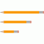 消しゴム付き鉛筆（えんぴつ）のイラスト素材＜黄色＞