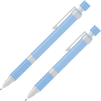 シャープペンシル（シャーペン）のイラスト＜水色＞