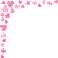 【2月バレンタイン】手書き風ハートのコーナーフレーム飾り枠イラスト（ピンク・パステルカラー・チョコレート）