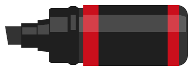 油性マジックインキのイラスト素材 黒 赤 無料フリーイラスト素材集 Frame Illust