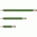 消しゴム付き鉛筆（えんぴつ）のイラスト素材＜緑色＞