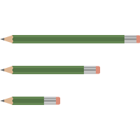 消しゴム付き鉛筆のイラスト素材＜緑色＞