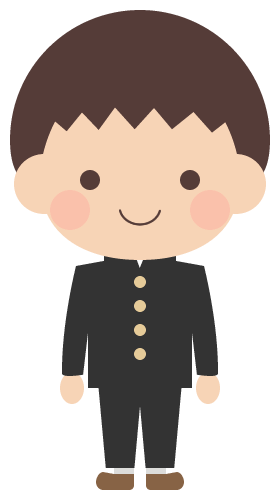 かわいい人物イラスト 学生服 学ラン ブレザー を着た中学生の