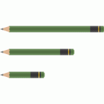 鉛筆（えんぴつ）のイラスト素材＜緑色＞