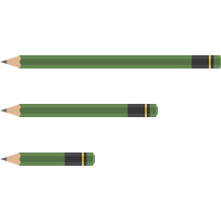 鉛筆のイラスト素材＜緑色＞