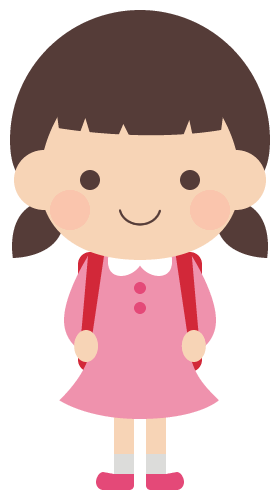 かわいい人物イラスト ランドセルを背負った小学生の男の子 女の子