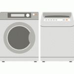 洗濯乾燥機のイラスト（縦型・ドラム式）