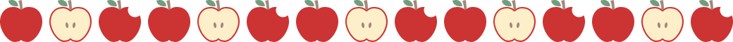赤い林檎（りんご・リンゴ）のライン飾り罫線イラスト