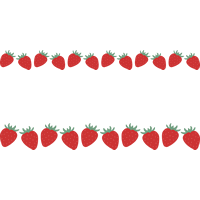 [果物・フルーツ]苺（いちご・イチゴ）のライン飾り罫線イラスト