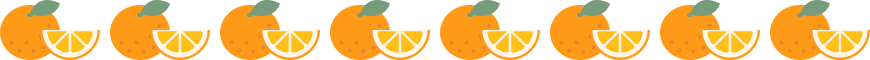 みかん（オレンジ）のライン飾り罫線イラスト(スマイルカット)