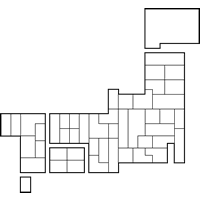 シンプルな日本列島の白地図(都道府県)のマップイラスト素材