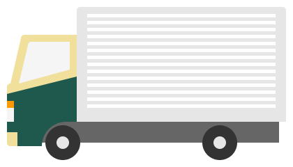 クロネコヤマト運輸風の運送(配達)トラックイラスト＜小型＞（W400×H220px）