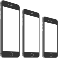 アイフォンiPhone5s・6・6Plusのフレームイラスト(グレー・ブラック・黒色)