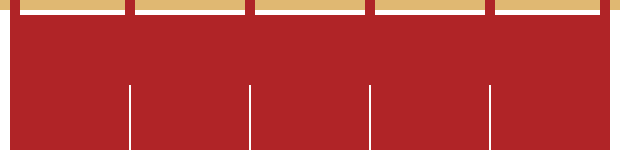 暖簾（のれん）の背景フレーム枠イラスト＜赤色／5枚タイプ＞