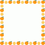[果物・フルーツ]ミカン（オレンジ）のフレーム飾り枠イラスト