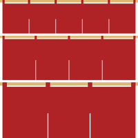暖簾（のれん）の背景フレーム枠イラスト＜赤色＞