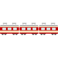 赤いラインが入った電車（鉄道車両）のイラスト