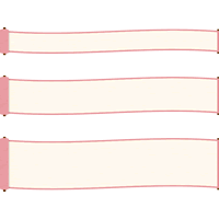 巻物（まきもの）の見出しフレーム飾り枠イラスト＜ピンク色＞