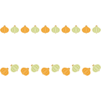 [野菜のイラスト]玉ねぎ（オニオン）のライン飾り罫線