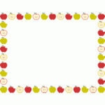 [果物・フルーツ]林檎（リンゴ・アップル）のフレーム飾り枠イラスト