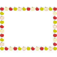 [果物・フルーツ]林檎（りんご・リンゴ）のフレーム飾り枠イラスト